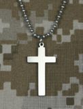 Amazing GI Jewelry Long Cross pendant 100% Stainless Steel with Beaded Chain 24" Genuine U.S Military Issue Amazing GI Jewelry Long Cross pendant 100% Stainless Steel with Beaded Chain 24" Genuine U.S Military Issue