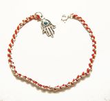 BENDEL- KABBALAH RED STRING STERLING SILVER BRACELET WITH HAMSA