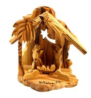 Bethlehem Nativity Hand Carved from Olive Wood in the Holy Land
