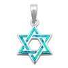 Blue Opal Star of David .925 Sterling Silver Pendant 1" 24 mm with the bail Blue Opal Star of David .925 Sterling Silver Pendant 1" 24 mm with the bail