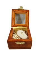 Christian Holy Rock  from the Jordan River in wooden box
