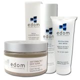 Edom Dead Sea Skin Care Kit for Humid Weather: Cleansing Milk, revitalizing Mud Mask, Coconut Vanilla Body Scrub