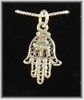 Hamsa hand Amulet sterling silver pendant with sterling box chain Hamsa hand Amulet sterling silver pendant with sterling box chain