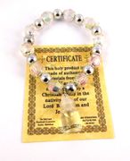 Holy water rosary bracelet 10 mm beads 7" long Crystal