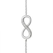 Infinity Symbol Cubic Zirconia Bracelet 7" 925 STERLING SILVER