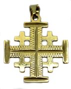 Jerusalem cross pendant 14K gold hand made in the Holy Land 1.2 inch