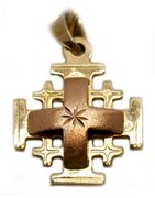 Jerusalem cross pendant 14k Gold hand made in the Holy Land