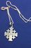 Jerusalem cross pendant 20 mm Sterling silver Holy Land Cross 18" silver necklace