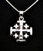 Jerusalem Cross Pendant 925 Sterling Silver multi level Israel Holy Land 20" necklace Jerusalem Cross Pendant 925 Sterling Silver multi level Israel Holy Land 20" necklace