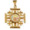 Jerusalem Cross set with Ancient Holy Land Roman Glass 24MM