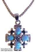Jerusalem Cross with Opal Stones  Jerusalem Cross with Opal Stones
