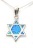 JUDAICA Silver Star of David OPAL PENDANT 18" CHAIN JUDAICA Silver Star of David OPAL PENDANT 18" CHAIN