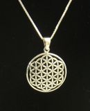 Flower of life silver pendant 18" chain necklace MADE IN ISRAEL 3/4" Flower of life silver pendant 18" chain necklace MADE IN ISRAEL 3/4"