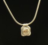 Kabbalah Healing necklace sterling silver with 14k gold letters 22mm