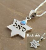 KABBALAH silver Opal Prosperity star of David necklace from Israel