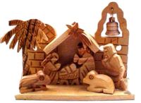 Miniature hand carved olive wood Nativity from Bethlehem 