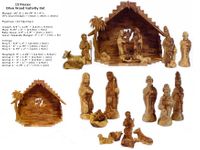 Olive Wood Deluxe NATIVITY SCENE hand carved in Bethlehem 