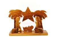 Olive wood nativity hand carved in Bethlehem the Holy Land