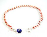 Protection KABBALAH Red String bracelet with evil eye blue charm 