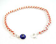 Protection KABBALAH Red String bracelet with evil eye blue charm 