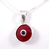 Red Evil Eye sterling silver 925 from Israel with 18" silver necklace