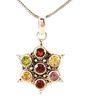 Silver Jewish Star of David necklace with CZ multi colors Silver Jewish Star of David necklace with CZ multi colors