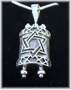 Silver Torah necklace with the Star of David from Israel