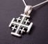 Solid Sterling silver 925 Holy Land Jerusalem Cross pendant 15 mm 18" necklace Solid Sterling silver 925 Holy Land Jerusalem Cross pendant 15 mm 18" necklace