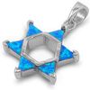 Star of David Pendant .925 Sterling Silver blue Opal 1" 24 mm Star of David Pendant .925 Sterling Silver blue Opal 1" 24 mm