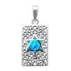 Star of David pendant sterling silver with blue Opal 1 1/8" / 28 mm Star of David pendant sterling silver with blue Opal 1 1/8" / 28 mm