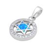 Star of David with blue Opal and CZ 925 sterling silver pendant Star of David with blue Opal and CZ 925 sterling silver pendant
