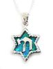 Star of David with Chai sterling silver w/ opal 18" chain from Israel Star of David with Chai sterling silver w/ opal 18" chain from Israel