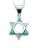 Star of David with opal sterling silver from Israel 3/4" w/ 18" chain Star of David with opal sterling silver from Israel 3/4" w/ 18" chain