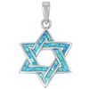 Star of David with opal sterling silver pendant with 18" sterling silver necklace from Israel Star of David with opal sterling silver pendant with 18" sterling silver necklace from Israel