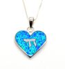 Sterling Silver 925 Opal Heart JEWISH CHAI LIFE in Hebrew pendant 18" necklace Sterling Silver 925 Opal Heart JEWISH CHAI LIFE in Hebrew pendant 18" necklace