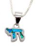 Sterling Silver 925 Opal JEWISH CHAI LIFE in Hebrew pendant Israel 16" necklace Sterling Silver 925 Opal JEWISH CHAI LIFE in Hebrew pendant Israel 16" necklace
