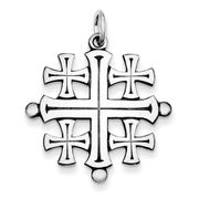 Sterling Silver Antiqued Jerusalem Cross Pendant