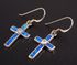 925 Sterling silver with Opal and CZ cross earring set 1 1/4" 29 mm
