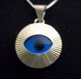 Sterling SIlver Evil EYE pendant with 18" necklace from Israel