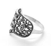 Sterling silver Hamsa hand of God protection ring 