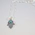Sterling Silver Hamsa necklace hand Amulet Turquoise made in Israel 