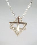 Sterling Silver MerKaBa Kabbalah Pendant & 18" Sterling Silver Chain