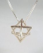 Sterling Silver MerKaBa Kabbalah Pendant & 18" Sterling Silver Chain