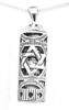 Sterling Silver Mezuzah pendant with a Star of David and Scroll 18" SILVER NECKLACE Sterling Silver Mezuzah pendant with a Star of David and Scroll 18" SILVER NECKLACE