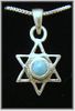 Sterling Silver Star of David with TQ gemstone 18" chain Sterling Silver Star of David with TQ gemstone 18" chain