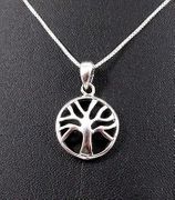 Sterling silver Tree of Life pendant 18" Silver chain necklace 