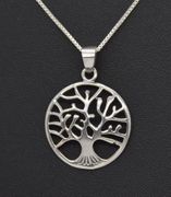 Sterling silver Tree of Life pendant 18" silver necklace designed by Mona Ann