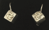 Sterling silver with 14k gold box earring hand made in Israel