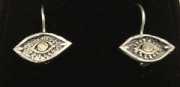Sterling silver with 14k gold Evil Eye earrings