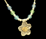 Sterling silver with 14k gold Fish necklace hand made in Israel for good luck